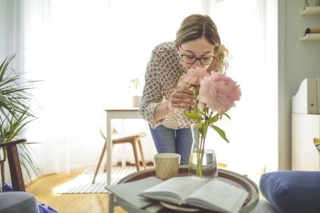 Young woman at home