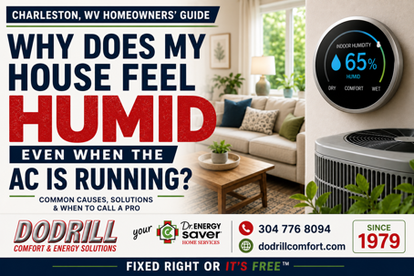 Homeowner experiencing high indoor humidity while air conditioner is running in Charleston, WV
